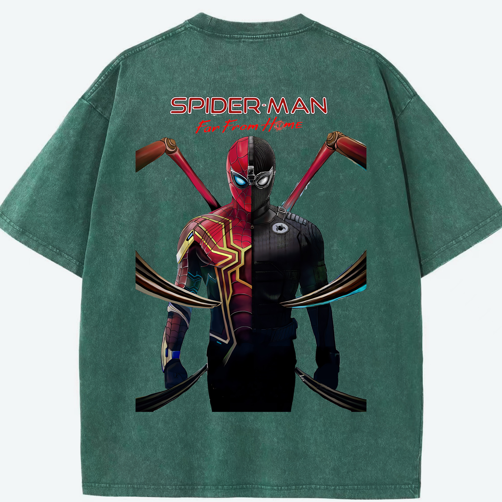 （画像用） Spider Man スパイダーマン 綿100% ヴィンテージ風 半袖Tシャツ（背面プリント）
